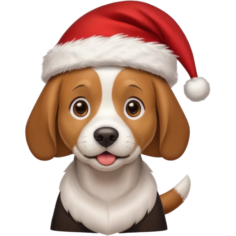 beagle wearing santa hat emoji