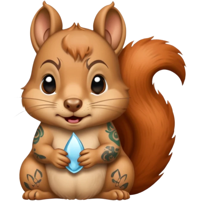 Squirrel with tattoos crying  emoji