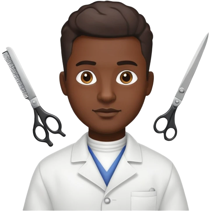 Dark skin barber emoji