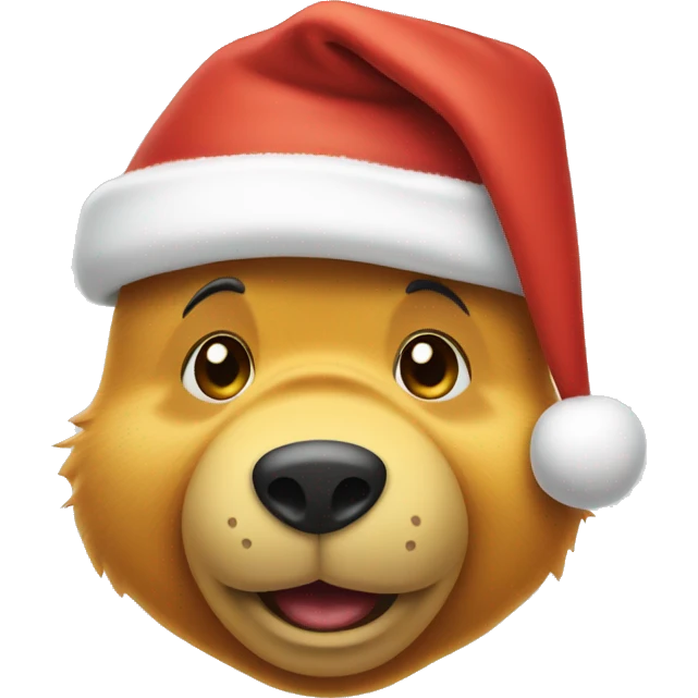 pooh bear in a santa hat emoji