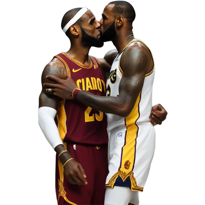 James Sisson kissing LeBron James  emoji