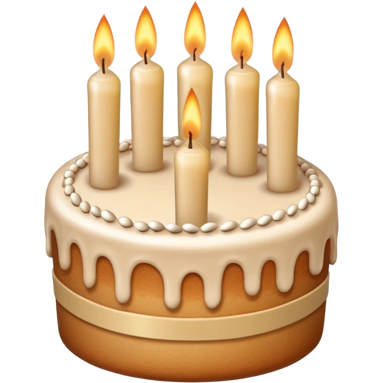 beige birthday cake with beige candles  emoji
