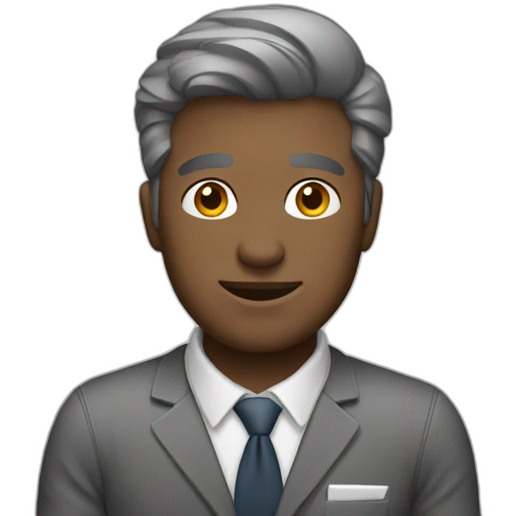 Gray Man working in the office emoji