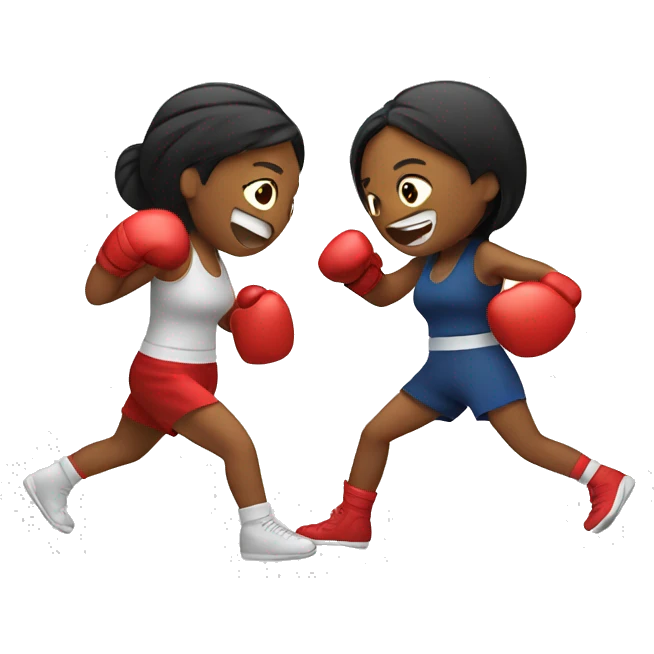 two woman are boxing emoji