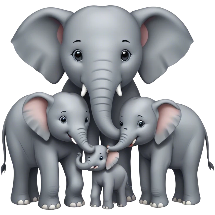 lovely elephants family ( family members are 3) emoji