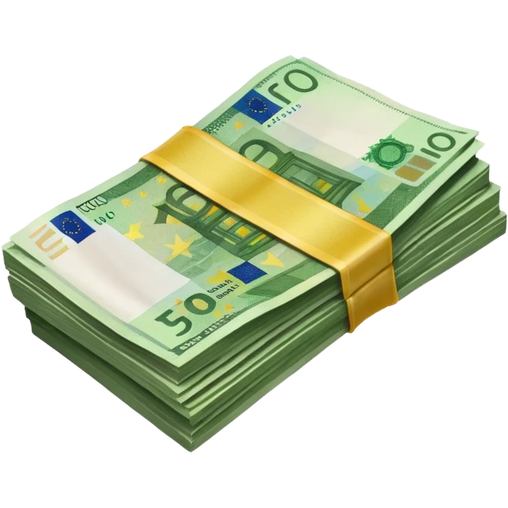 Capacités financières liasse d'euros emoji