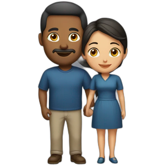 Wife with her husband  emoji