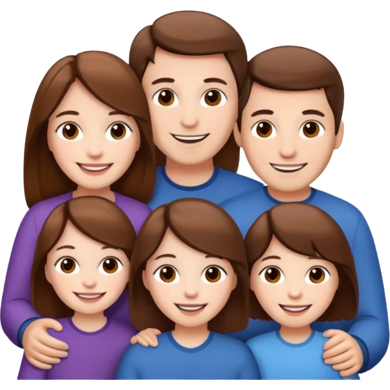 family aill white / browm hair emoji