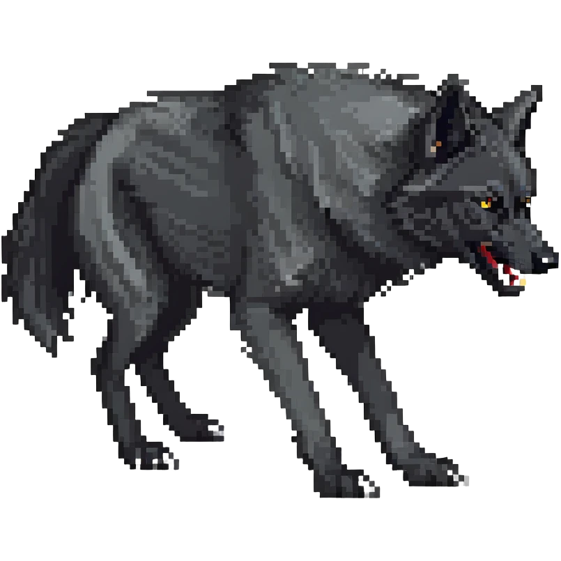 fierce black wolf emoji