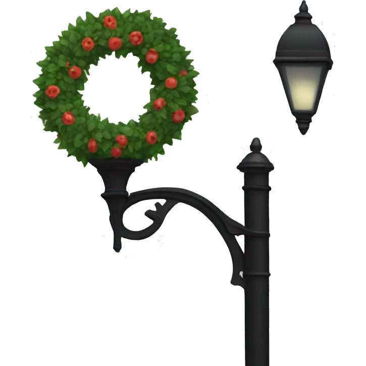 Black street lamp with wreath  emoji