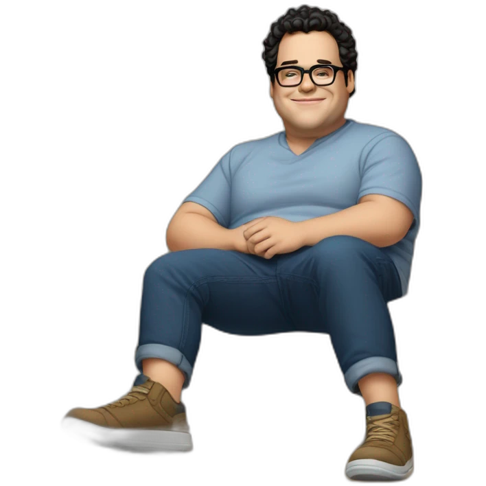 josh gad laying back cutely, soles of feet towards camera emoji