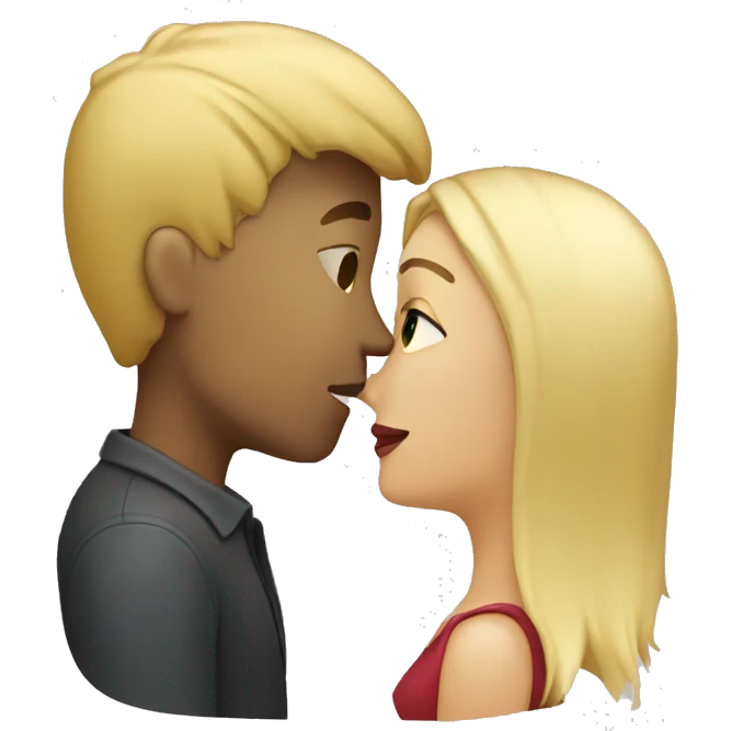 blond-hair-woman-and-dark-hair-man-kisses emoji