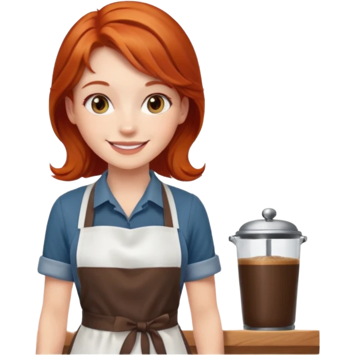 Redhead barista girl emoji