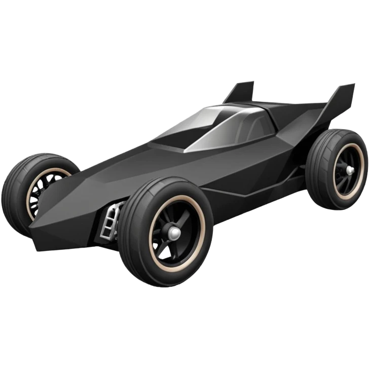  the animated series aerodynamic futuristic Batmobile loosely based on 1936 school bus (flat long straight faceted mechanical body) stealthy town hot rod desert dirt racing rwd buggy  emoji