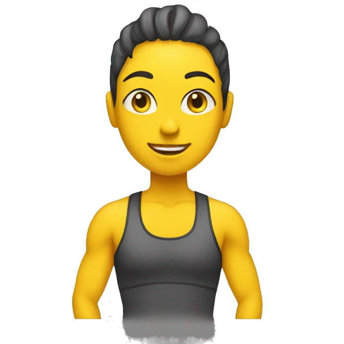 personal trainer at the gym with yellow skin emoji