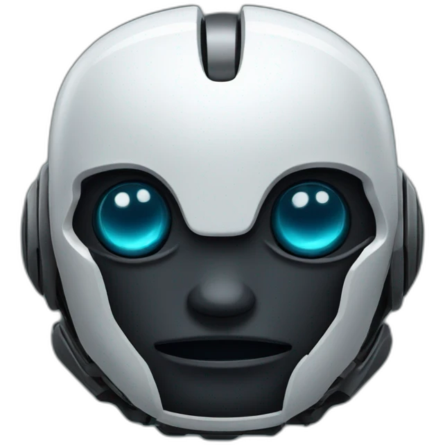 cute obsidian robot face emoji