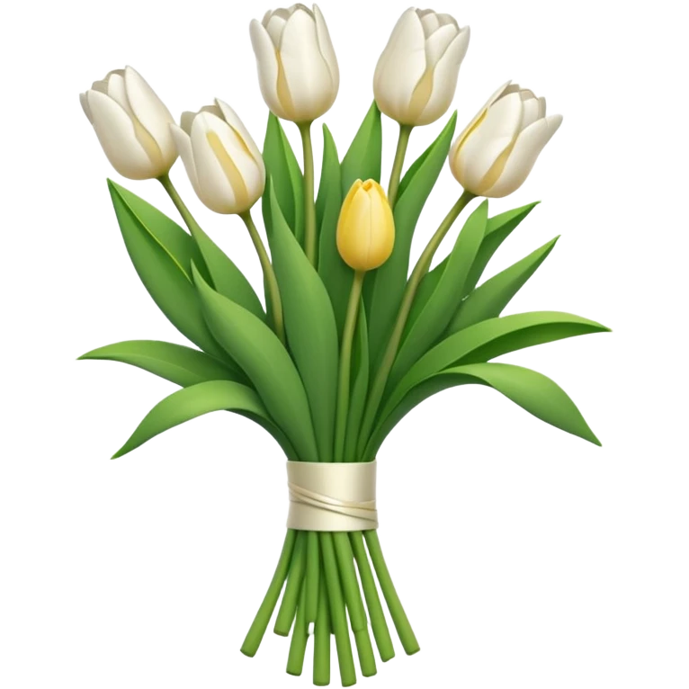 white tulip bouquet  emoji