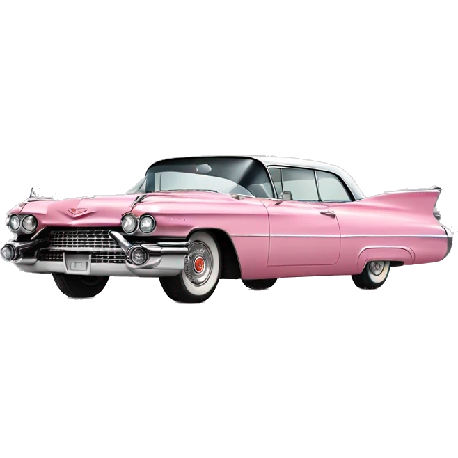 1959 pink Cadillac from the side emoji