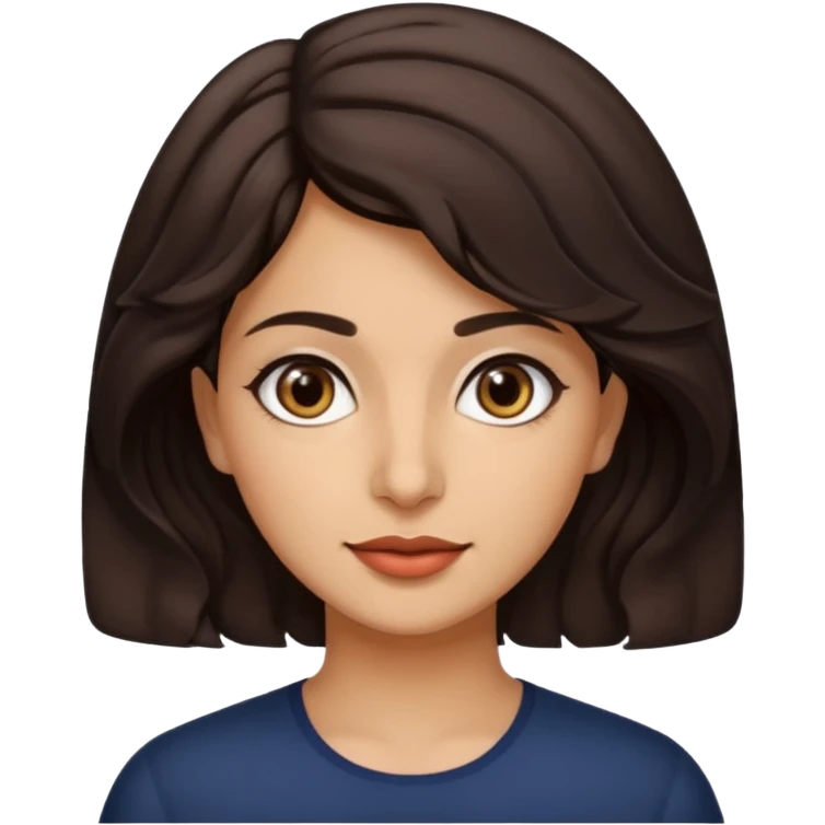 30 yr iranian woman dark brown hair wavy short hair emoji