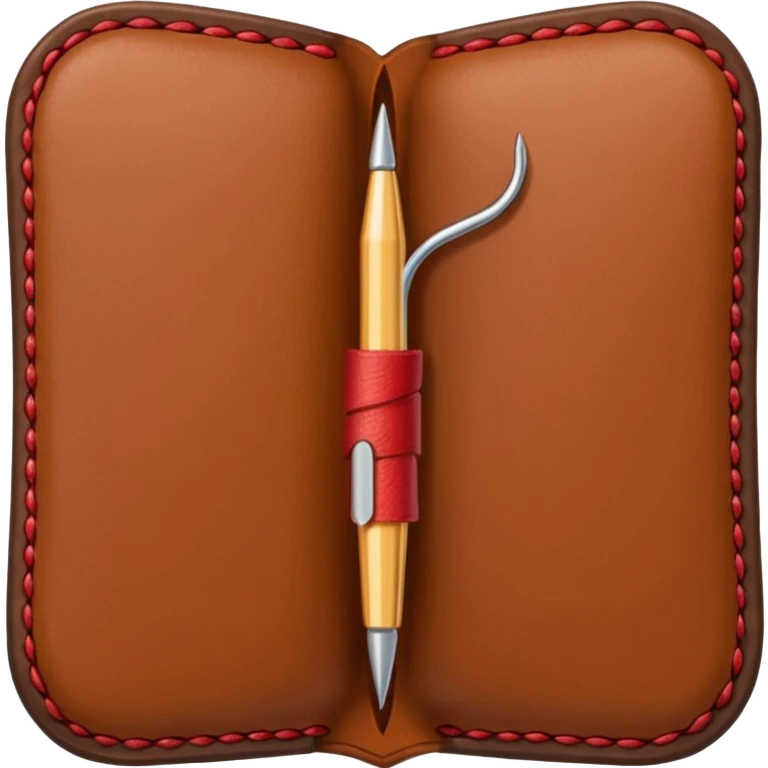 a sewing needle piercing leather with thread emoji