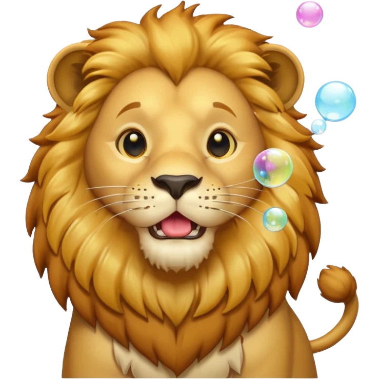  lion blowing bubbles emoji