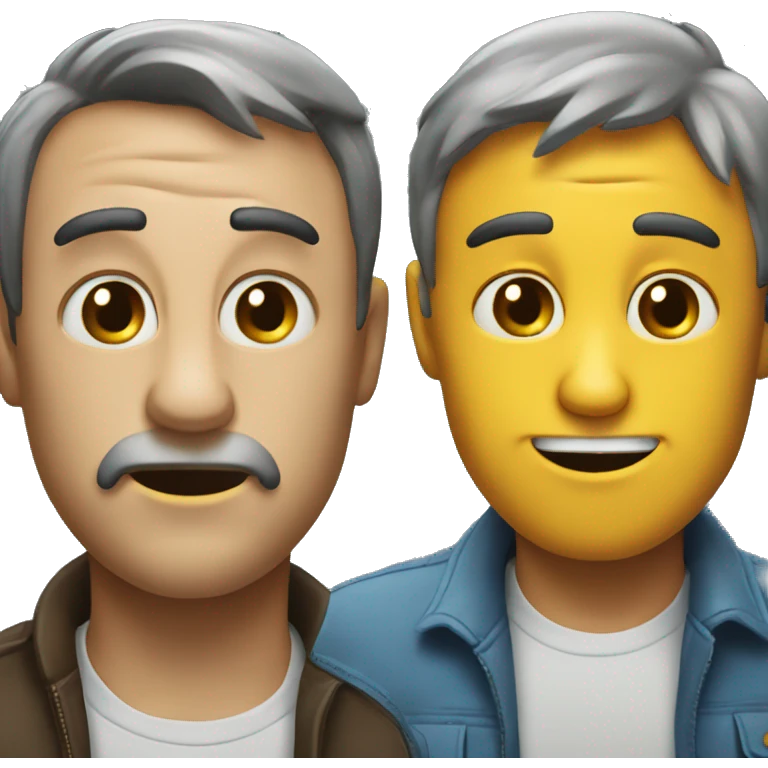 An image with two identical emoji faces. On the left, a sad man. On the right a happy man. emoji
