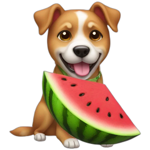 dog wearing watermelon  emoji