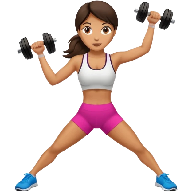 Brunette working out emoji