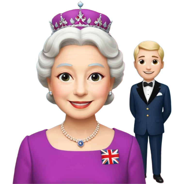 someone who's taking a photo in a room with with the wax figures of the queen elisabeth the II emoji