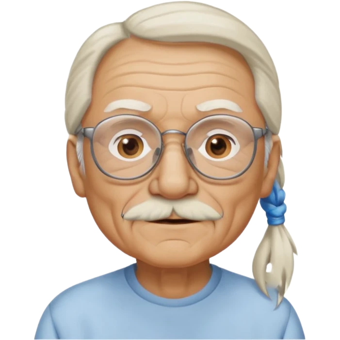 Old man with long white pony tail emoji