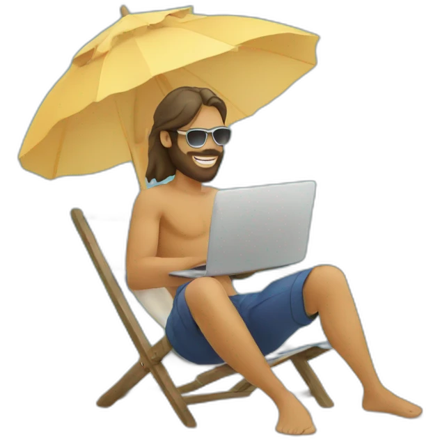 digital-nomad-working-at-beach emoji