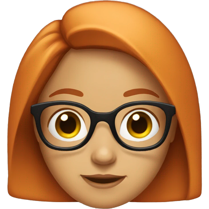 a girl with read head and glasses emoji