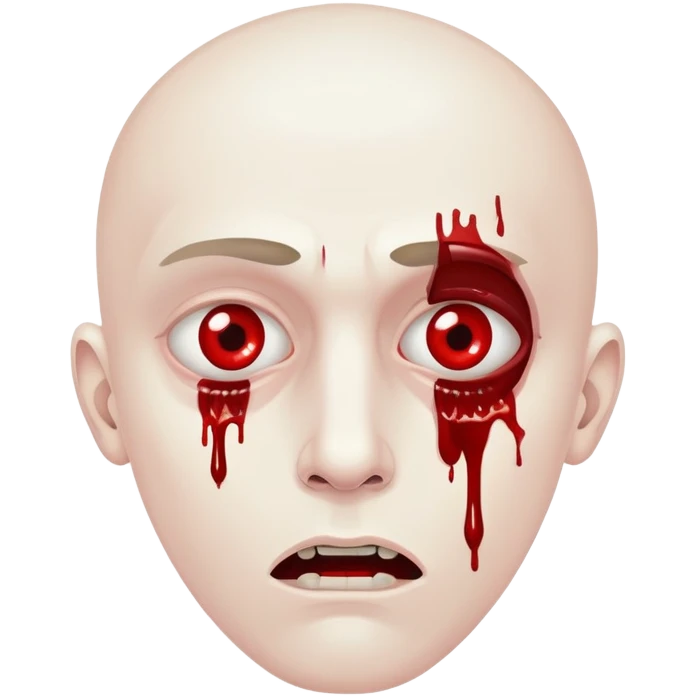 man with blood coming out of eyes and no eyeballs emoji