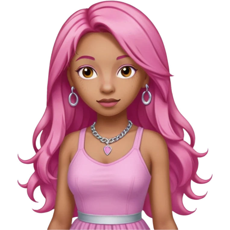 Ice Spice, Rapper (b.2000) with long ginger hair, pink hair emoji