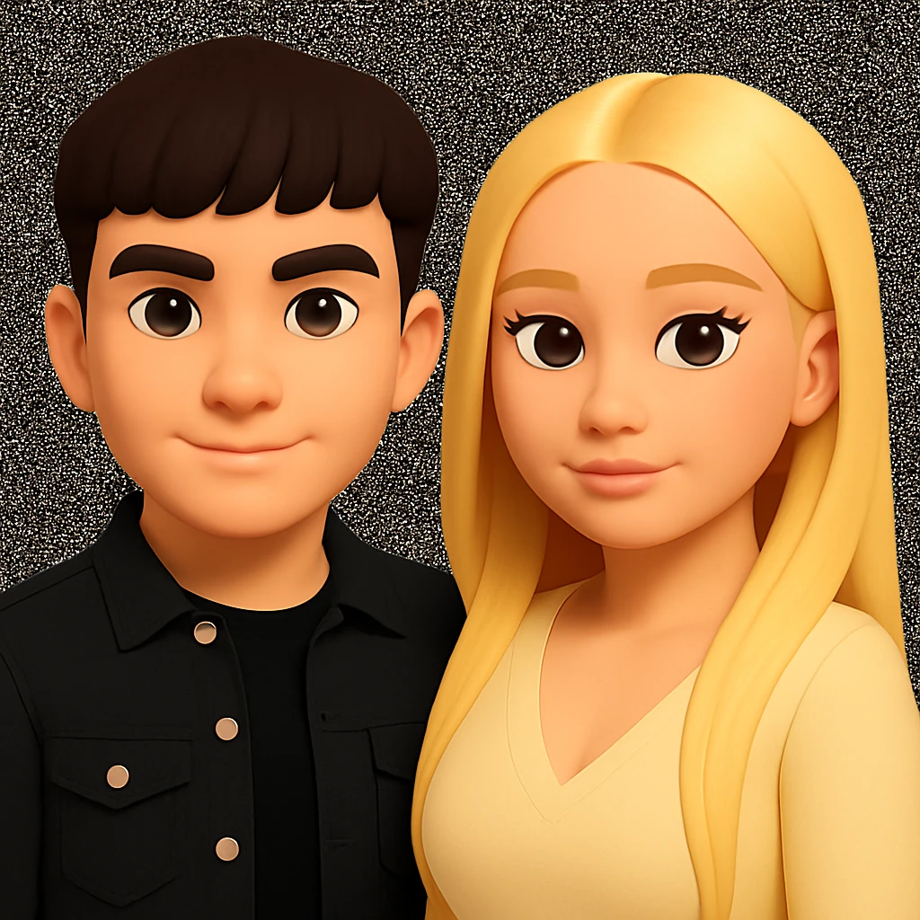 Slightly increase the volume of the upper body of the girl and slightly rotate her to face forward. Preserve the style of the original image. emoji