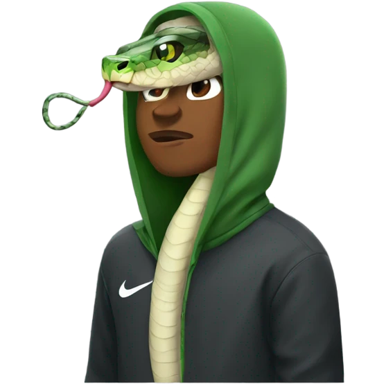 Snake wearing a nike hoodie emoji