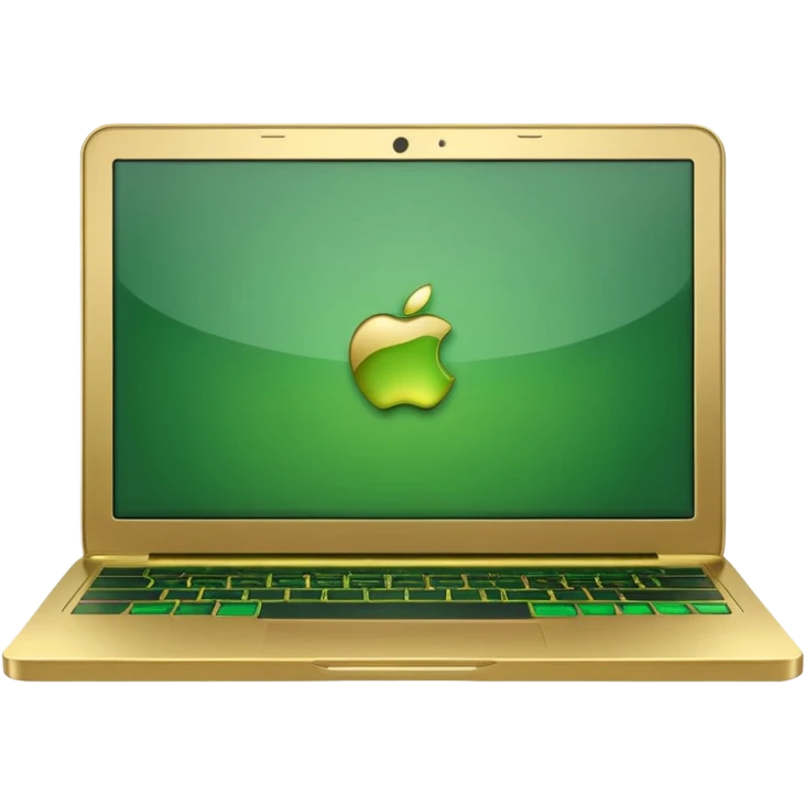 laptop in golden and green colours emoji