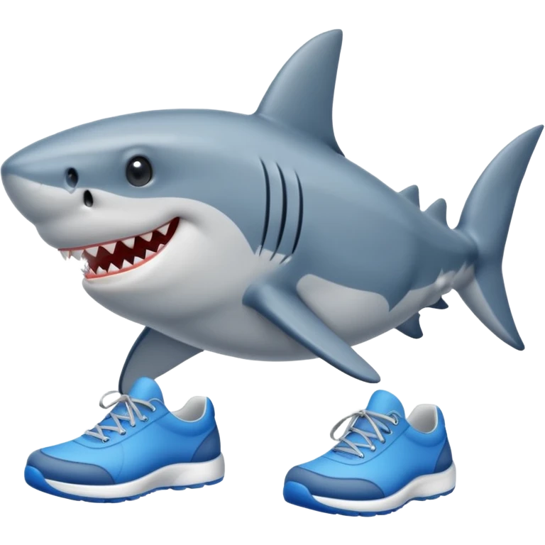 Shark with blue shoes emoji