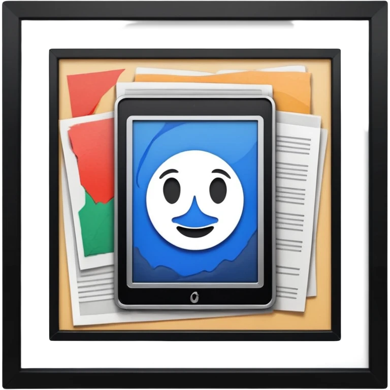 mac os mixed papers, wall paints, videos skeuomorphic emoji