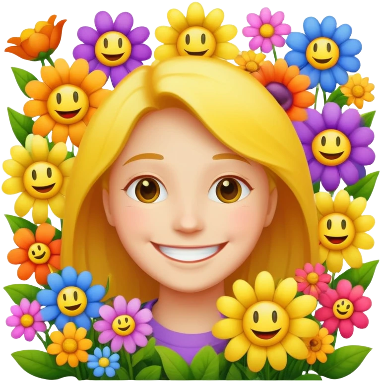 happy smiley garden flowers  emoji