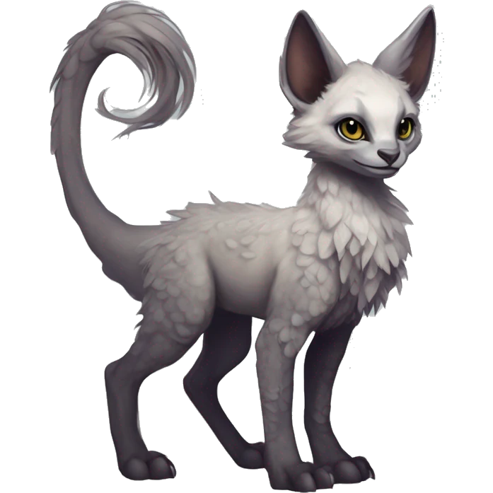  Cute Edgy Realistic Rare Fantasy eldritch Slim Vernid-Trico-Melprin-species by LiLaiRa, by Falvie, full body emoji