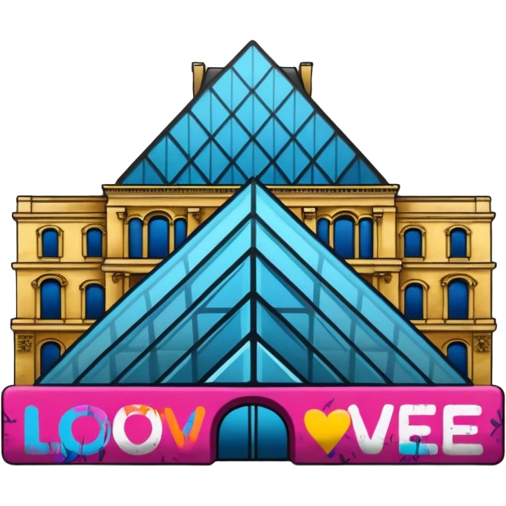 I want a graffiti style Louvre museum sticker. emoji