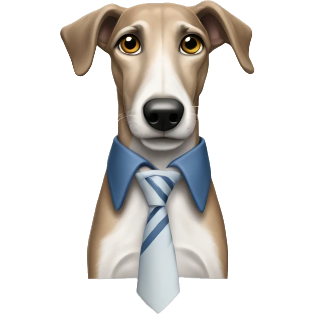 lurcher dog wearing a boe tie emoji