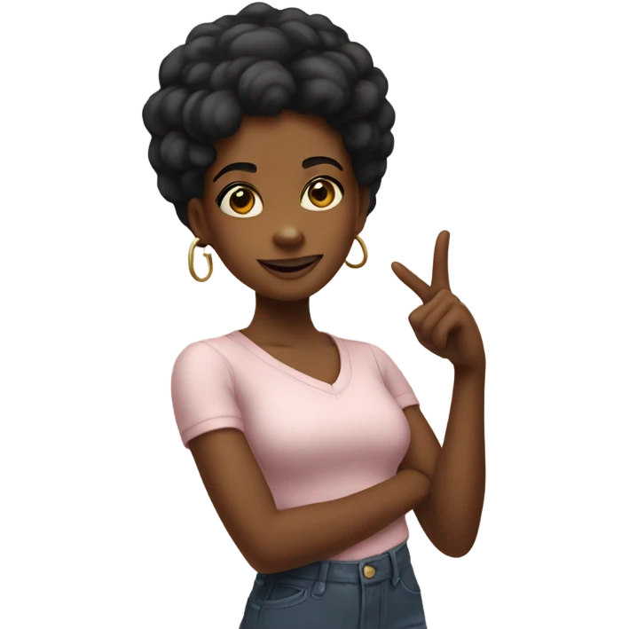 Cute black girlfriend pointing straight at you  emoji