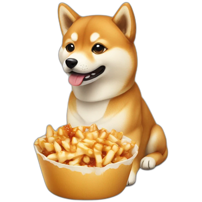 Shiba eat a poutine emoji