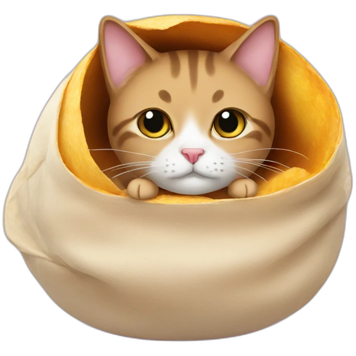 A cat in a burrito emoji