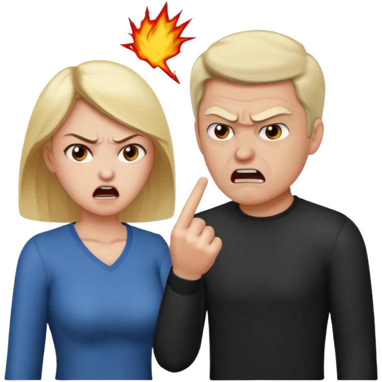 a woman is arguing with a ma emoji