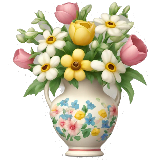 Pretty vase with floral pattern emoji