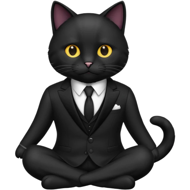 real cat black siting with a suit on emoji