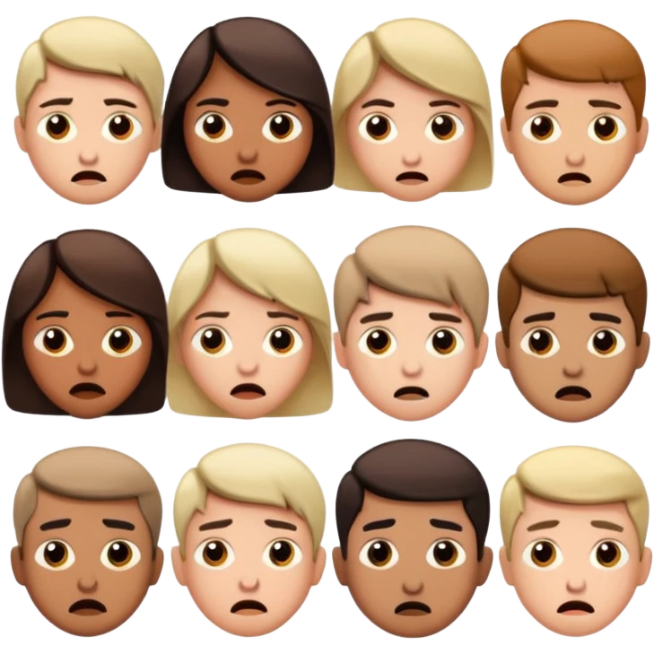 Anxious
 Irritated
 Confused
 Unsure
 Hopeful
Neutral (slightly cautious)
 (Excited → Confused) in cute  human forms emoji